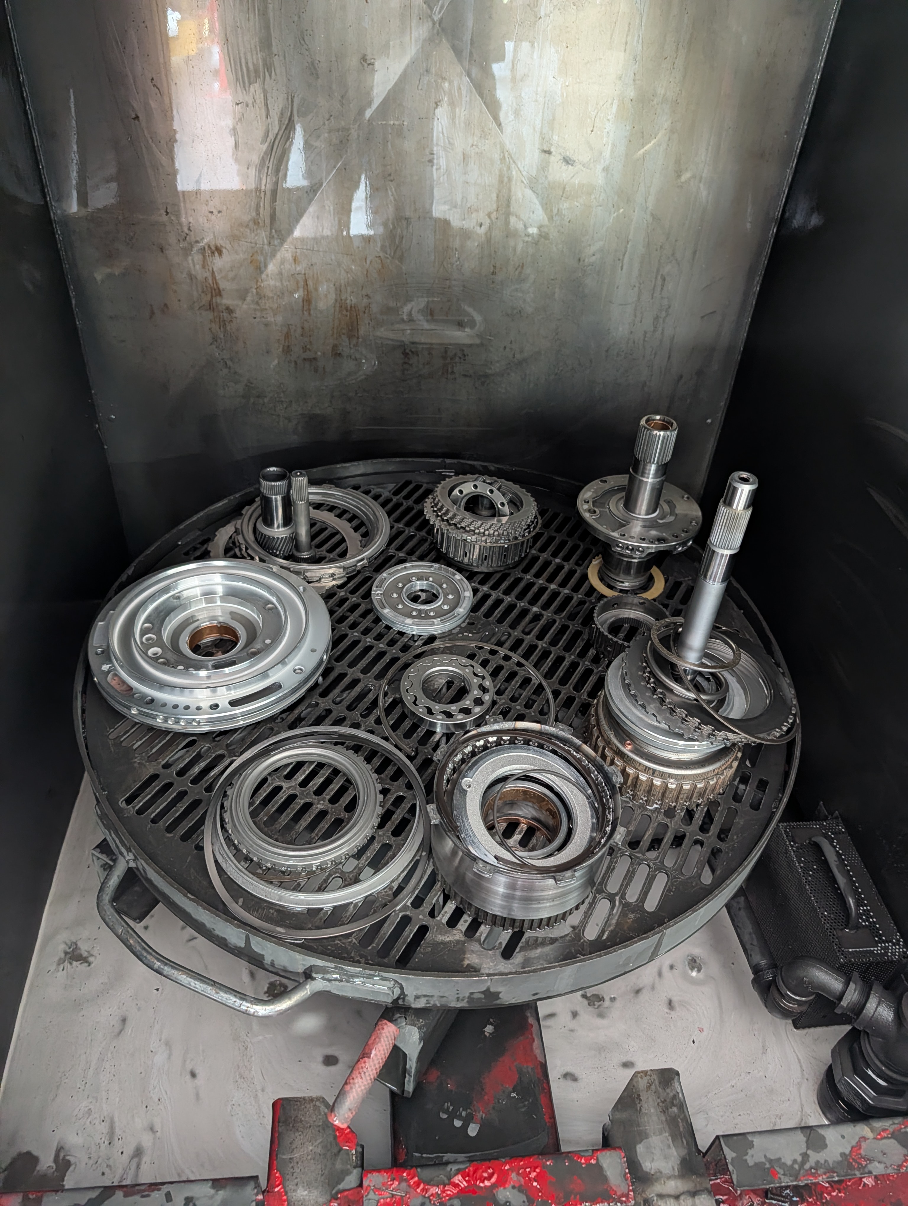 Parts cleaning process at Shift Right Transmissions