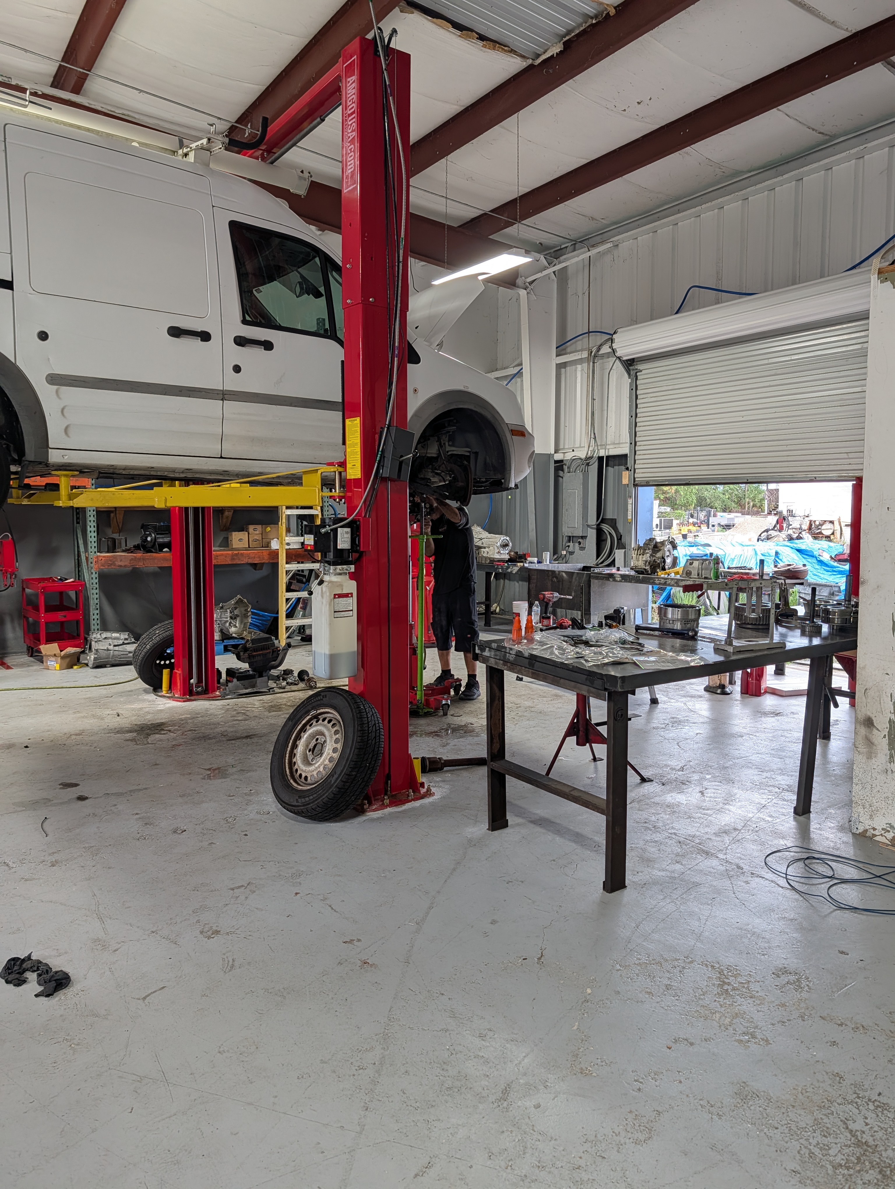 Transmission being worked on at Shift Right Transmissions shop in Englewood, FL